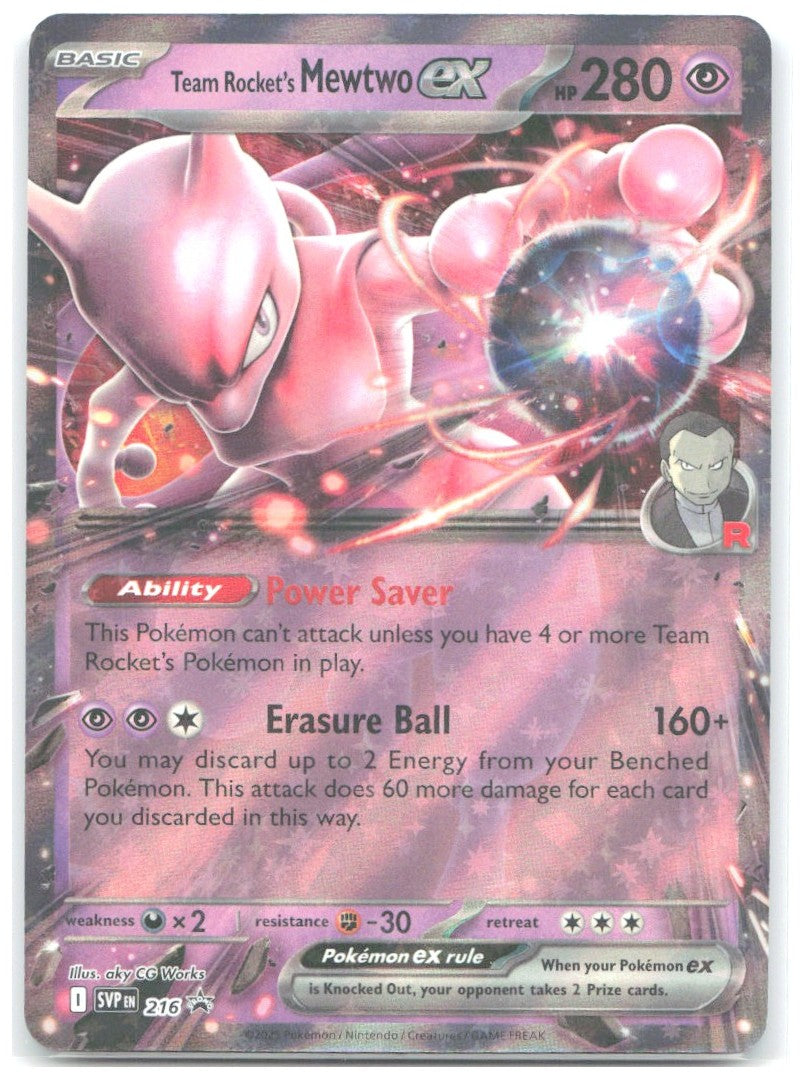 Team Rocket's Mewtwo ex Holo Promo SV Scarlet & Violet Promo Cards 216 NM