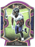 J.K. Dobbins Panini Select - Purple Prizm Die Cut 52 2020 Baltimore Ravens