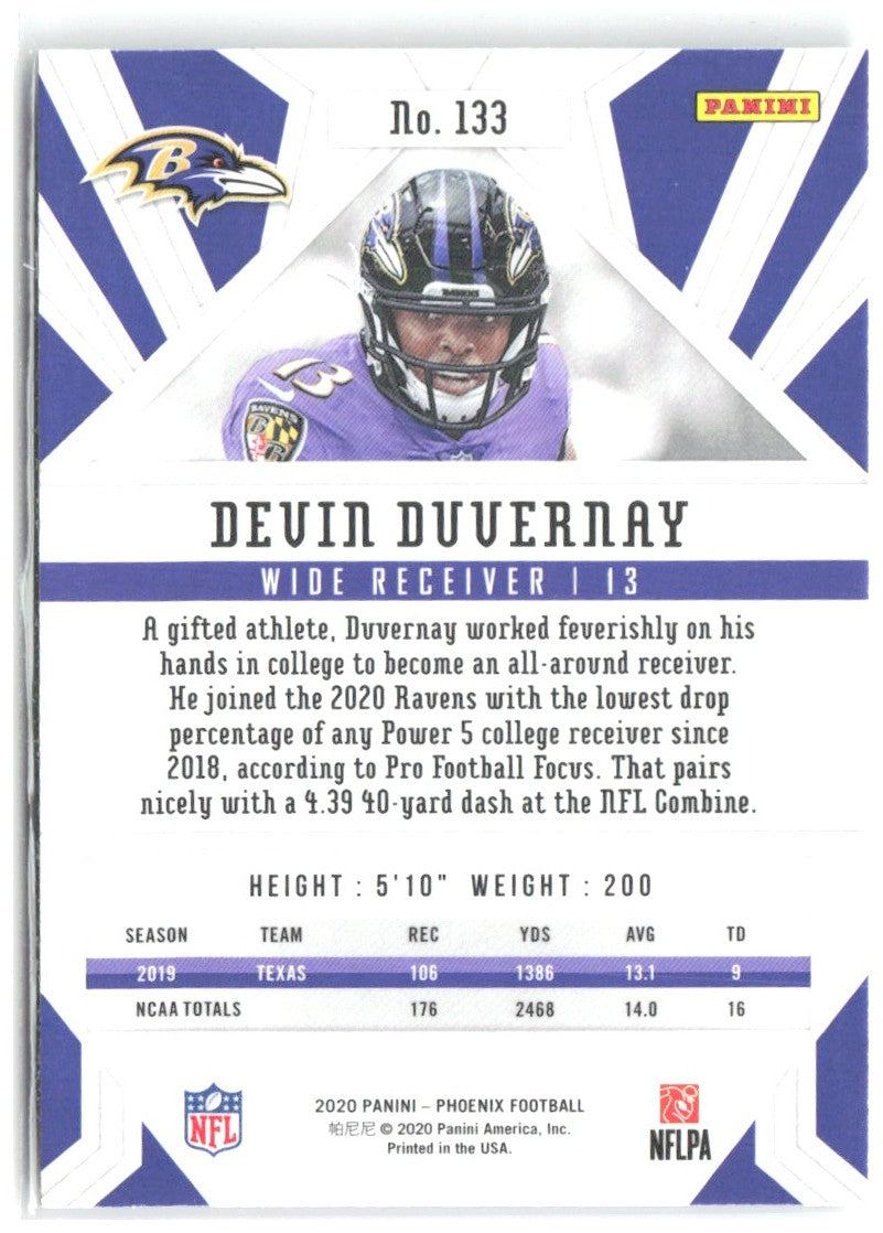 Devin Duvernay Panini Phoenix - Fire Burst 133 2020 Baltimore Ravens
