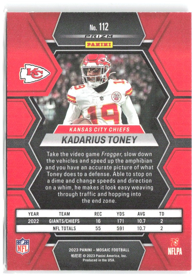 Kadarius Toney Panini Mosaic - Camo Pink Mosaic 112 2023 Kansas City Chiefs