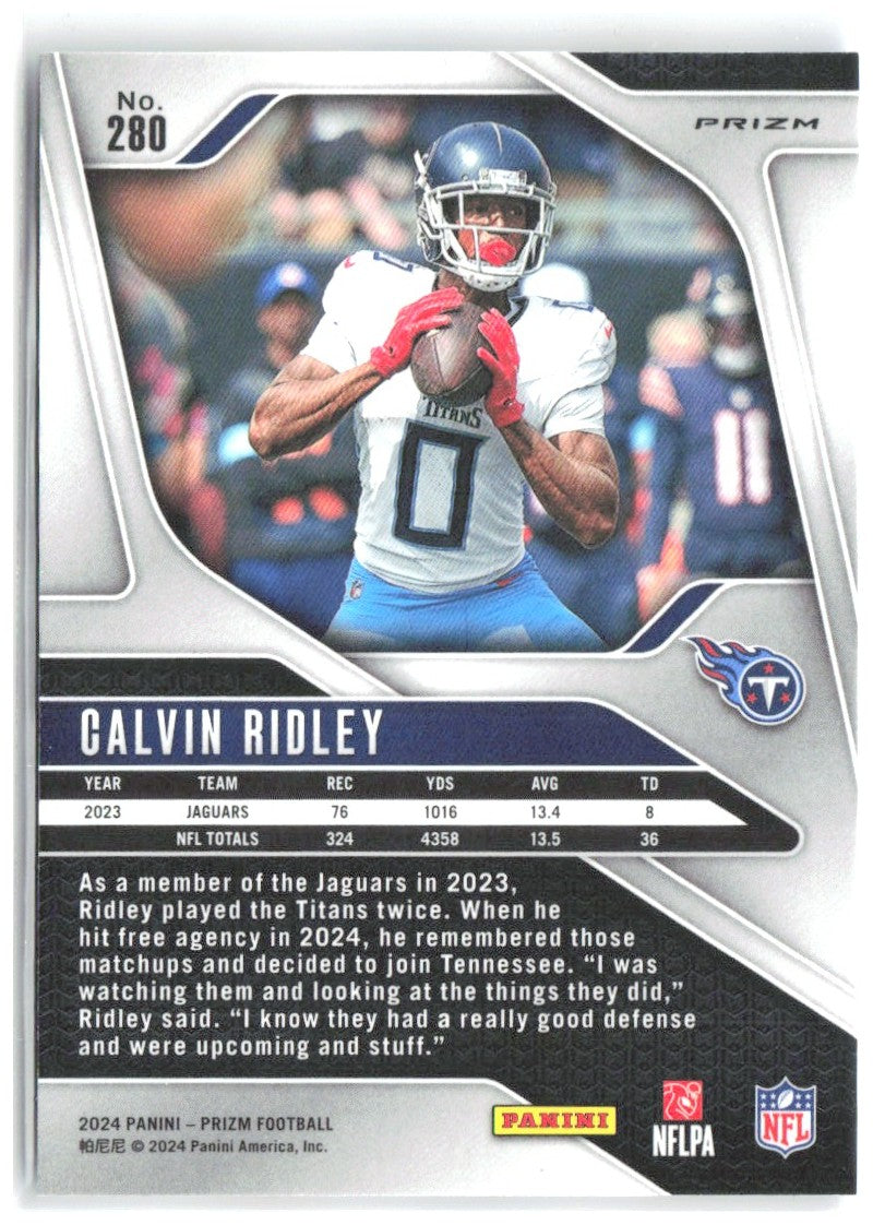 Calvin Ridley Panini Prizm - Red White and Blue 280 2024 Tennessee Titans