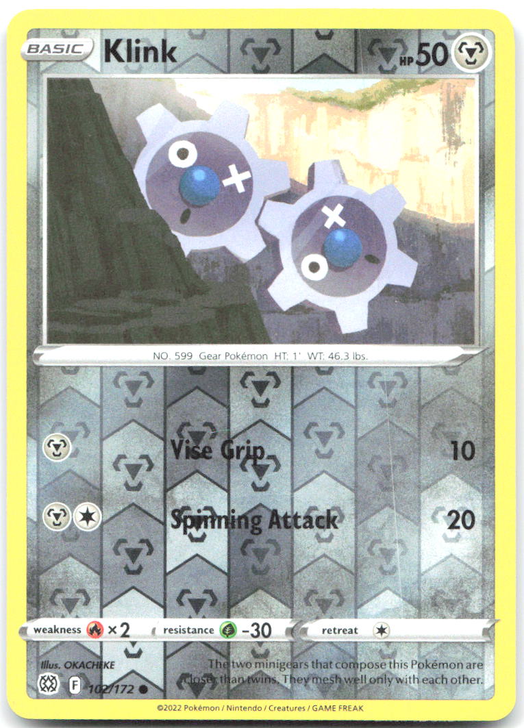 Klink Reverse Holo Common SWSH09 Brilliant Stars 102/172 NM Kouki Saitou
