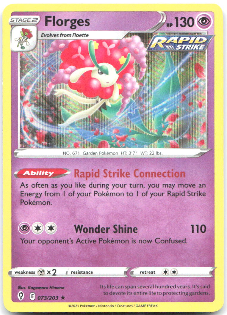 Florges Holo Rare SWSH07 Evolving Skies 073/203 NM Kagemaru Himeno