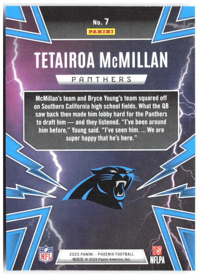 Tetairoa McMillan Panini Phoenix - Thunderbirds 7 2025 Carolina Panthers