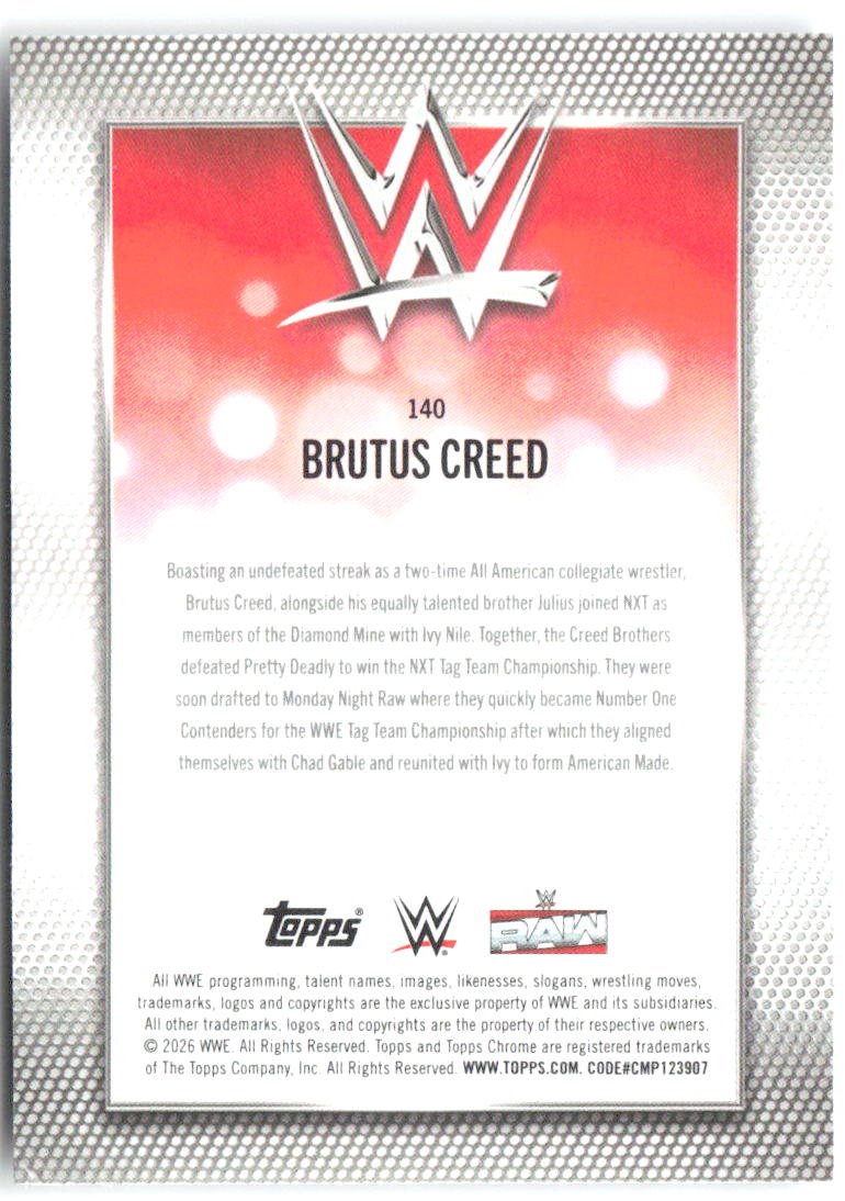 Brutus Creed Topps Chrome WWE 140 2026