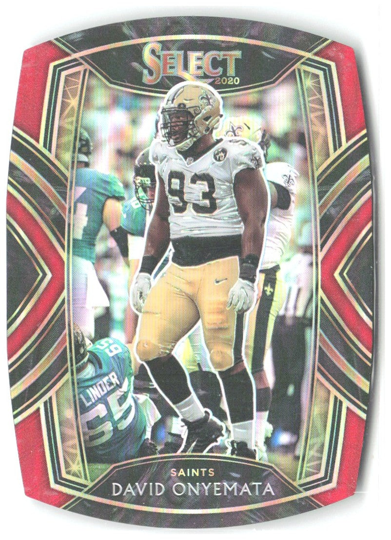 David Onyemata Panini Select - Red Prizm Die Cut 299 2020 New Orleans Saints