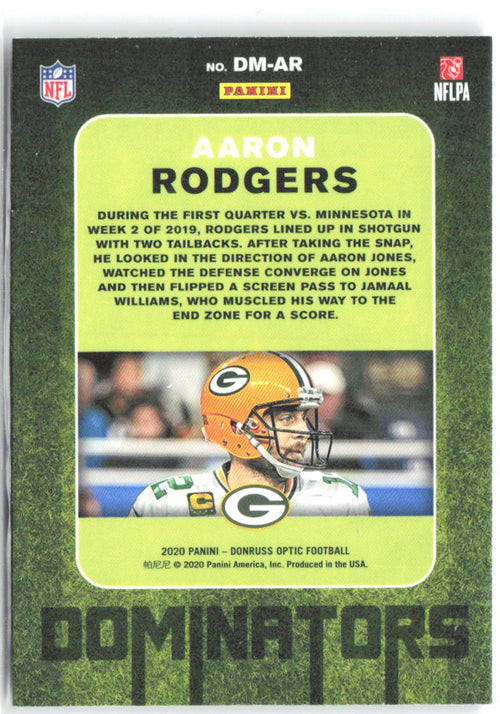 Aaron Rodgers Donruss Optic - Dominators DM-AR 2020 Green Bay Packers