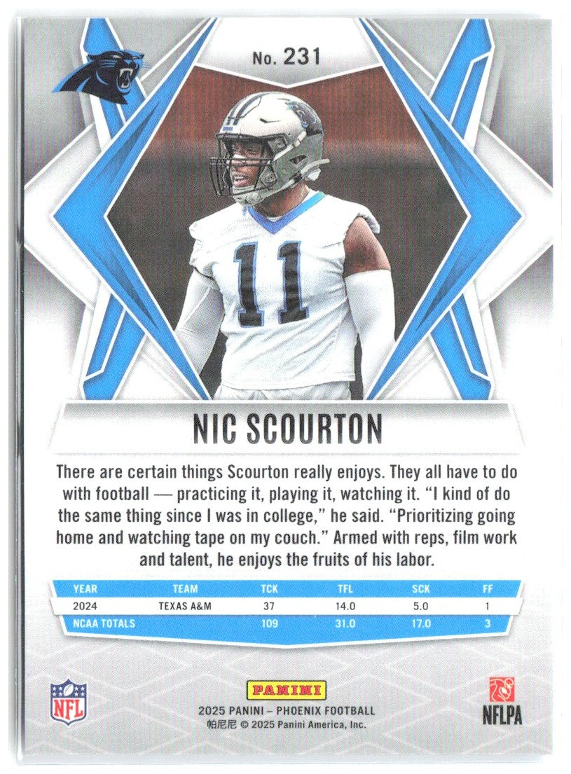 Nic Scourton Panini Phoenix - Silver Pyramids Prizm 231 2025 Carolina Panthers