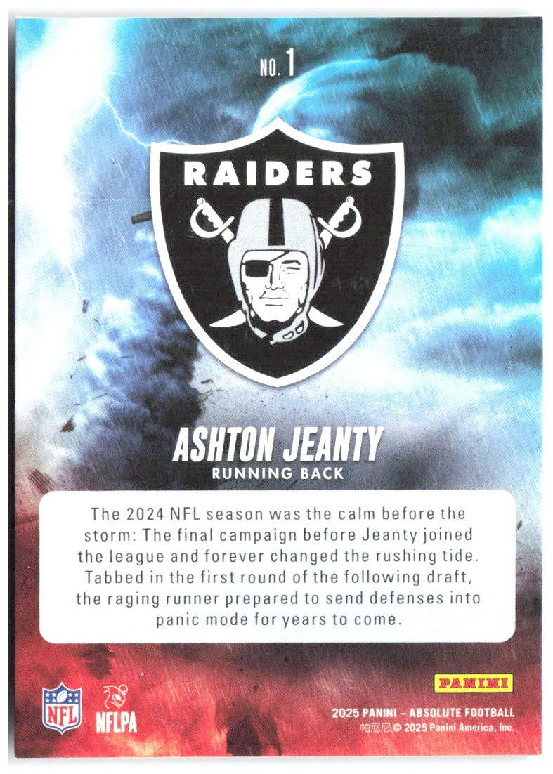 Ashton Jeanty Panini Absolute - By Storm 1 2025 Las Vegas Raiders