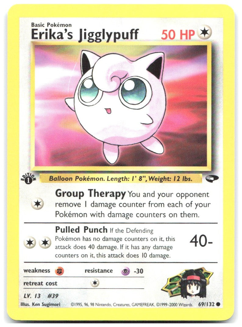 Erika's Jigglypuff 1st Edition Common Gym Challenge 069/132 NM Ken Sugimori