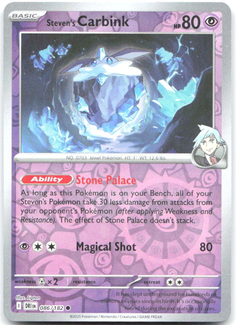 Steven's Carbink Reverse Holo Common SV10 Destined Rivals 086/182 NM Scav