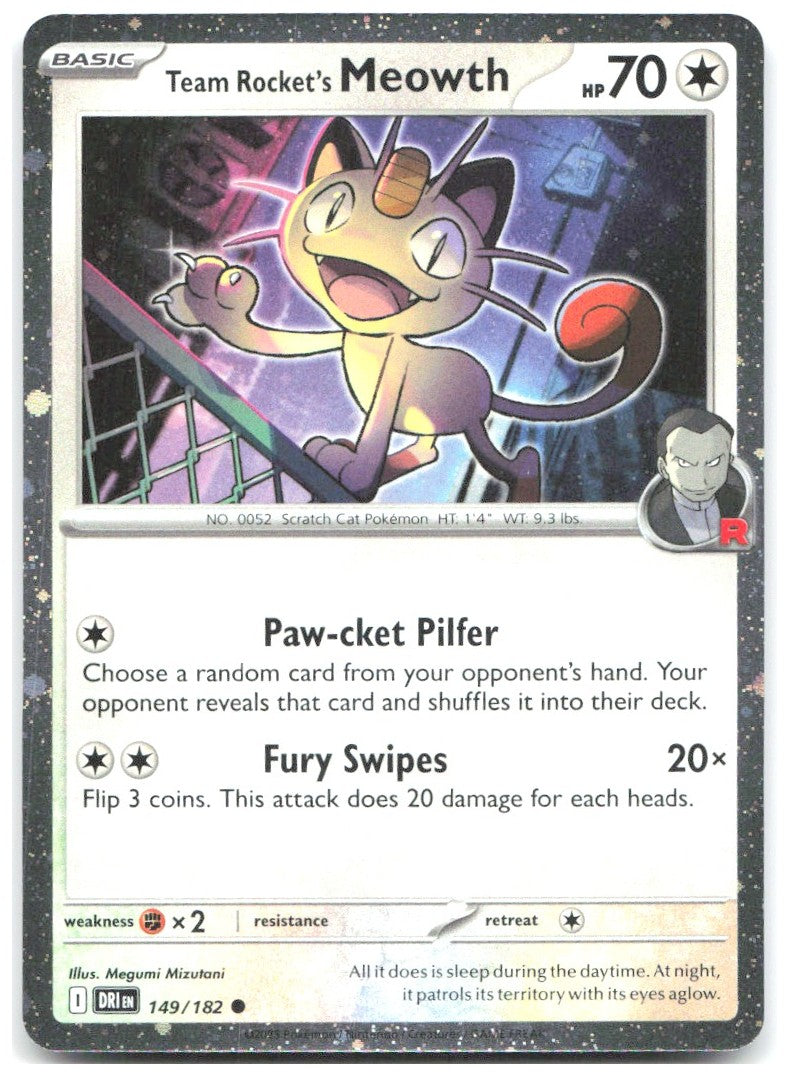 Team Rocket's Meowth Cosmos Holo Miscellaneous Cards 149/182 NM Oswaldo KATO