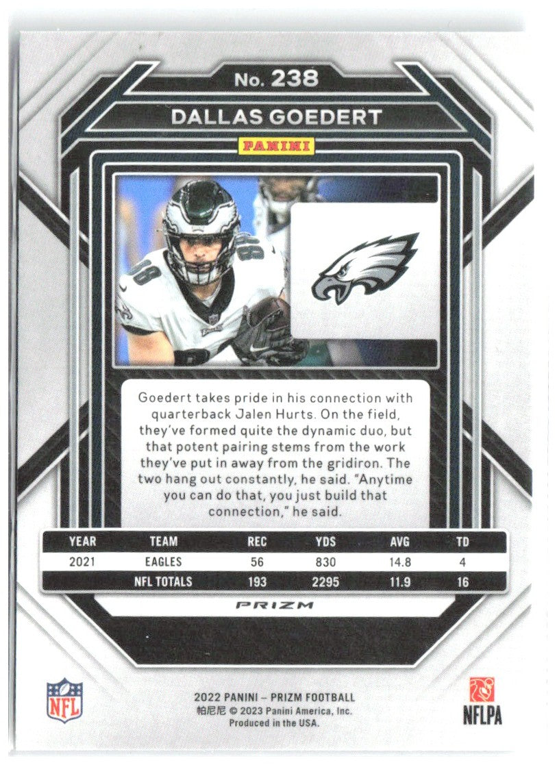 Dallas Goedert Panini Prizm - Silver 238 2022 Philadelphia Eagles