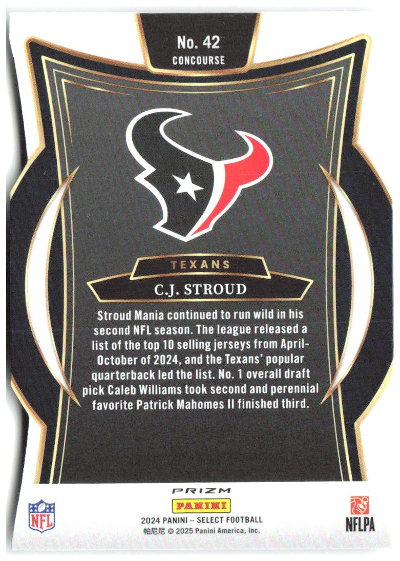 C.J. Stroud Panini Select - Silver Prizm Die Cut 42 2024 Houston Texans