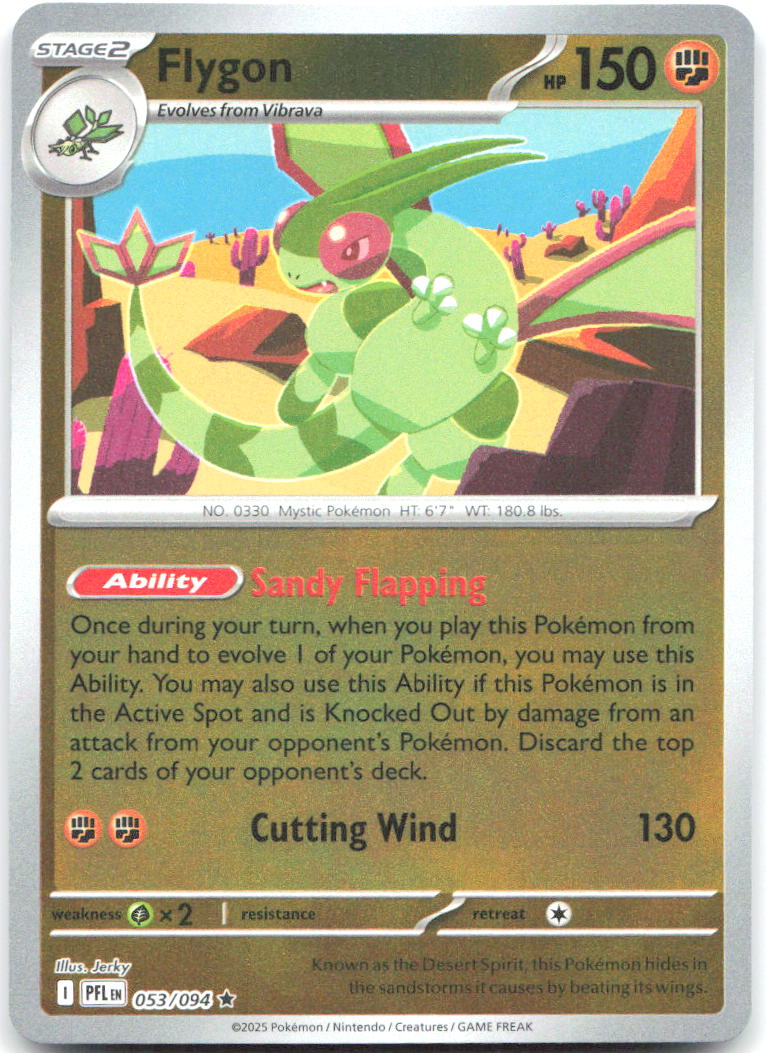 Flygon Reverse Holo Rare ME02: Phantasmal Flames 053/094 NM Jerky