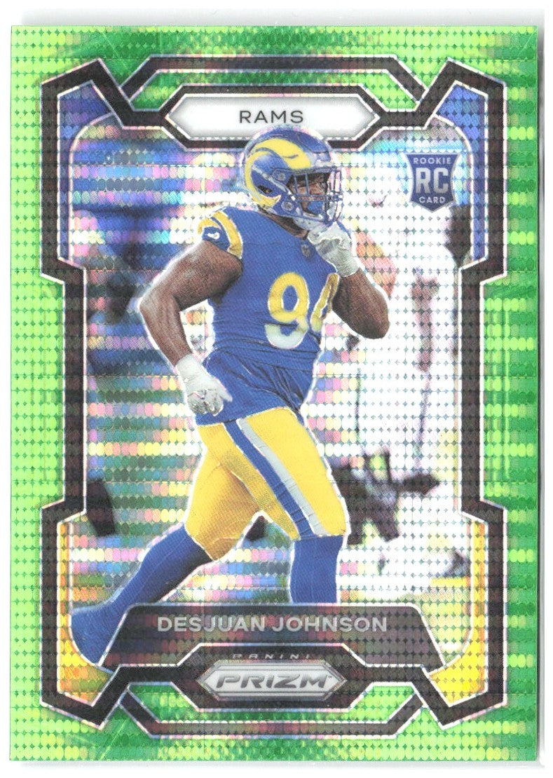 Desjuan Johnson Panini Prizm - Neon Green Pulsar 356 2023 Los Angeles Rams