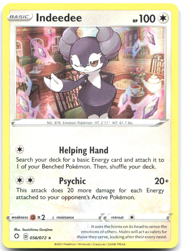 Indeedee Holo Rare Shining Fates 056/072 NM Souichirou Gunjima