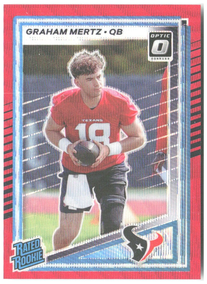 Graham Mertz Donruss - Optic Rated Rookies Red Wave 347 2025 Houston Texans