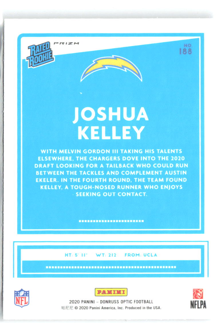 Joshua Kelley Donruss Optic - Holo 188 2020 Los Angeles Chargers