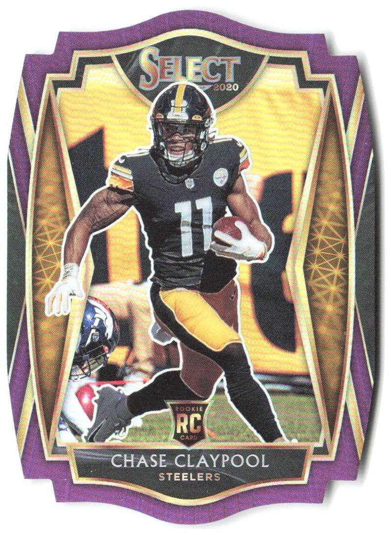 Chase Claypool Panini Select - Purple Prizm Die Cut 170 2020 Pittsburgh Steelers
