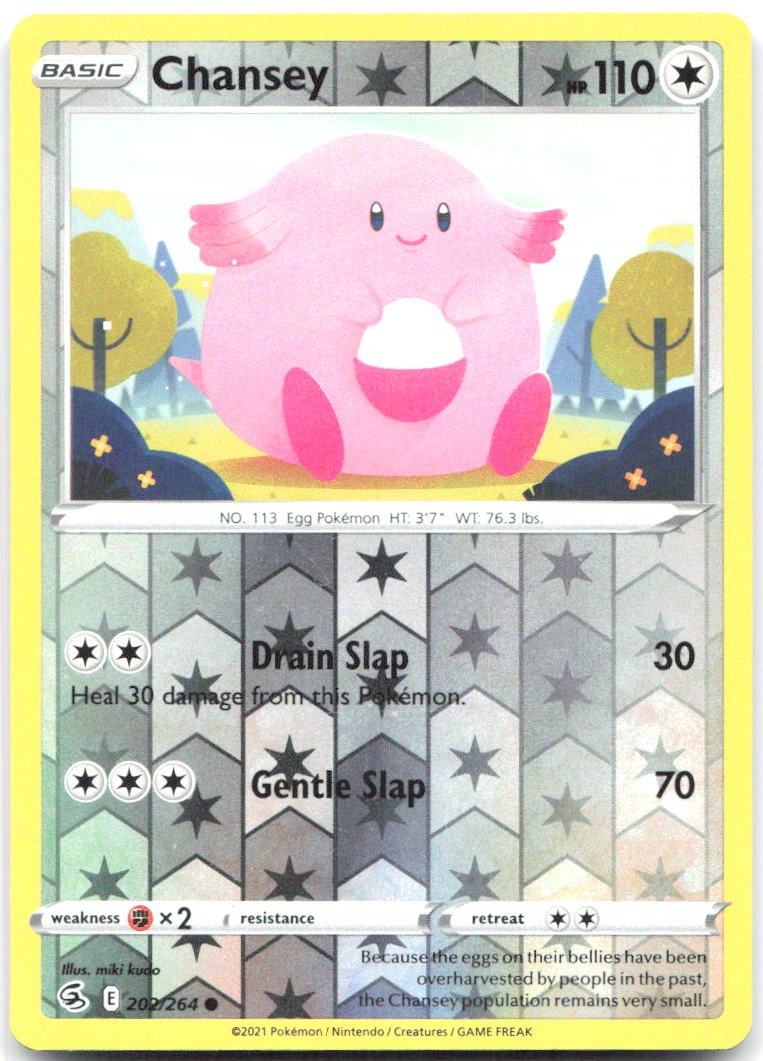 Chansey Reverse Holo Common SWSH08: Fusion Strike 202/264 NM miki kudo