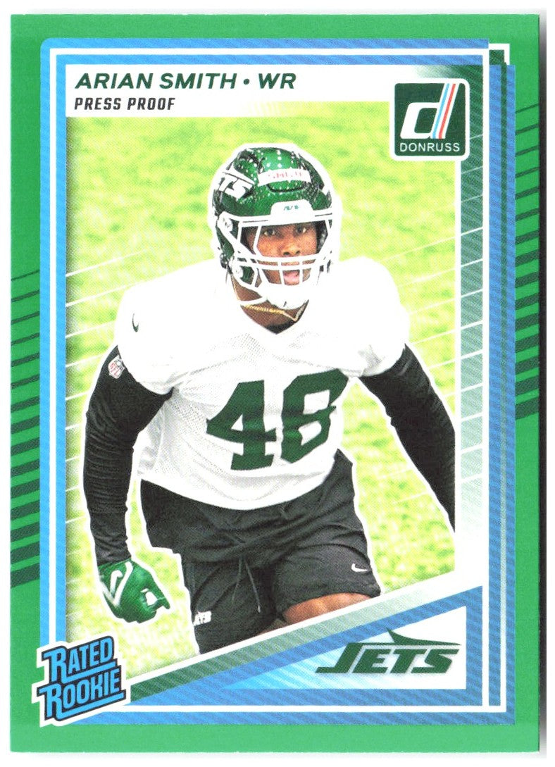 Arian Smith Donruss - Press Proofs Green 386 2025 New York Jets