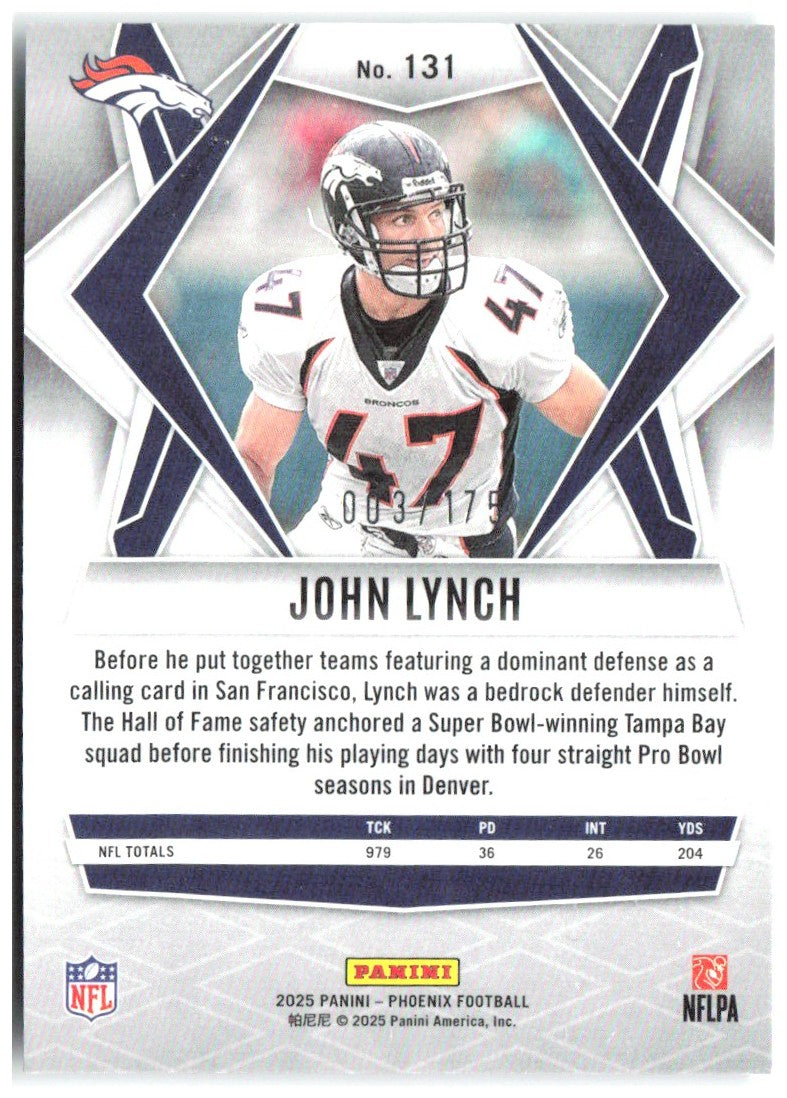 John Lynch Panini Phoenix - Teal Lava Prizm 131 2025 Denver Broncos /175