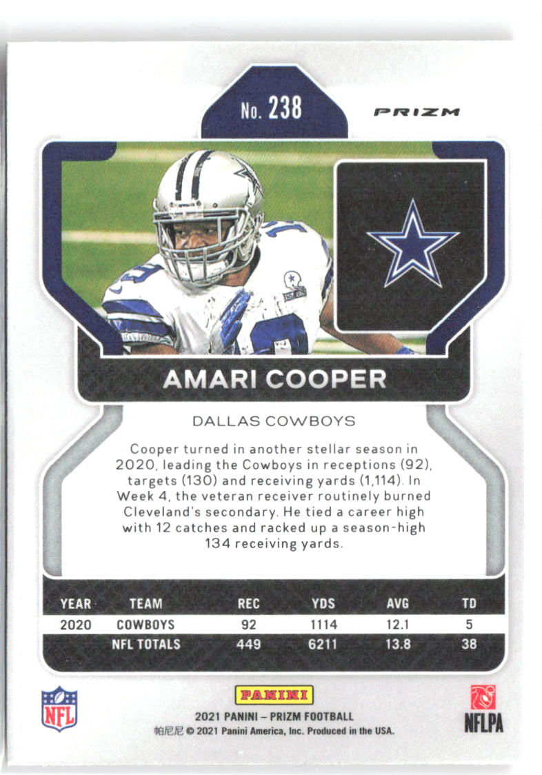 Amari Cooper Panini Prizm - Disco 238 2021 Dallas Cowboys