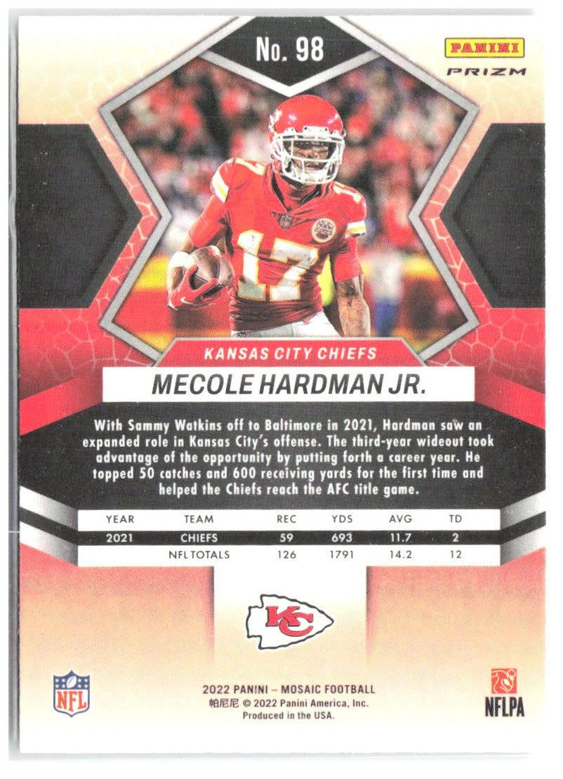 Mecole Hardman Jr. Panini Mosaic - Mosaic Green 98 2022 Kansas City Chiefs