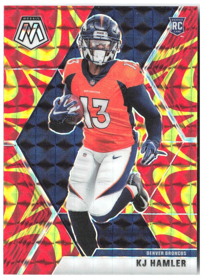 KJ Hamler Panini Mosaic - Prizm Reactive Gold 219 2020 Denver Broncos