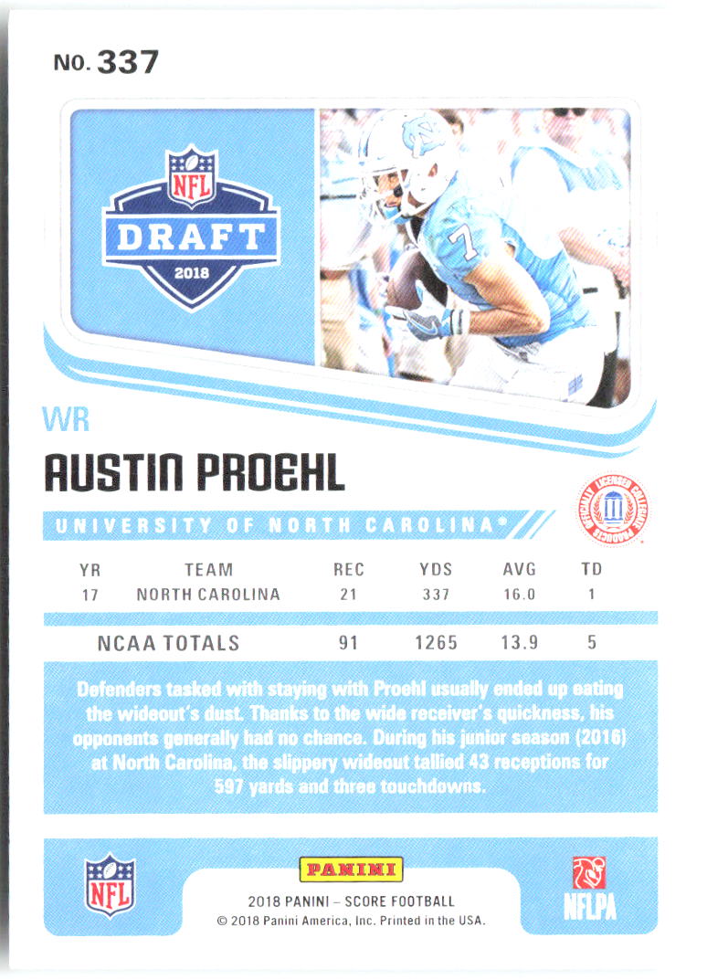 Austin Proehl Score 337 2018 North Carolina Tar Heels