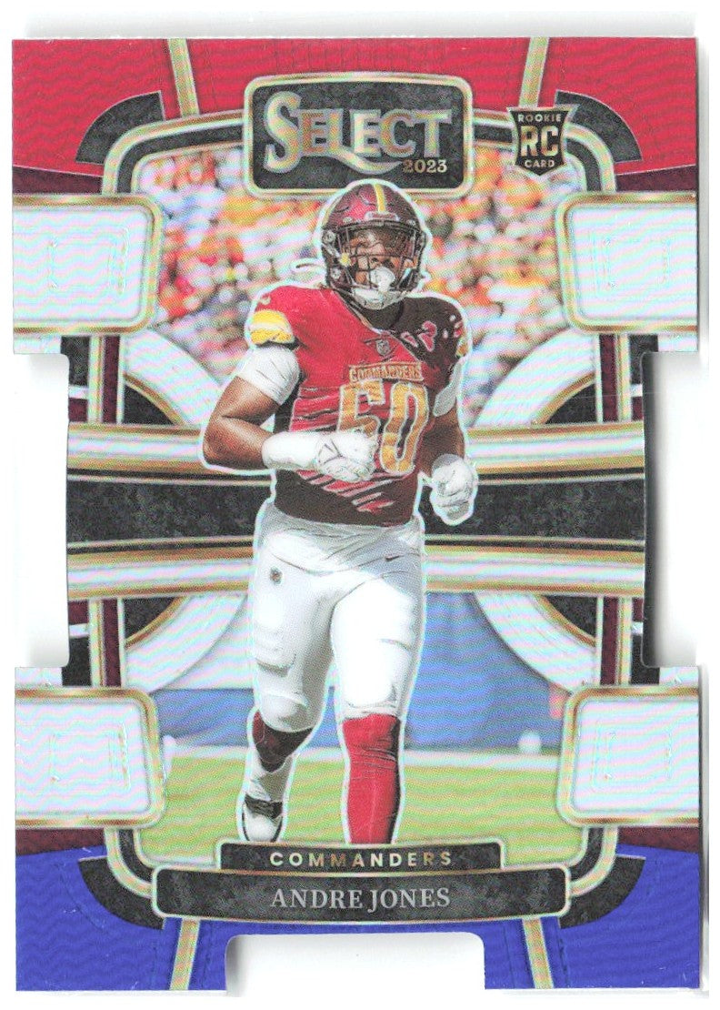 Andre Jones Select - Red and Blue Prizms Die Cuts 98 2023 Washington Commanders