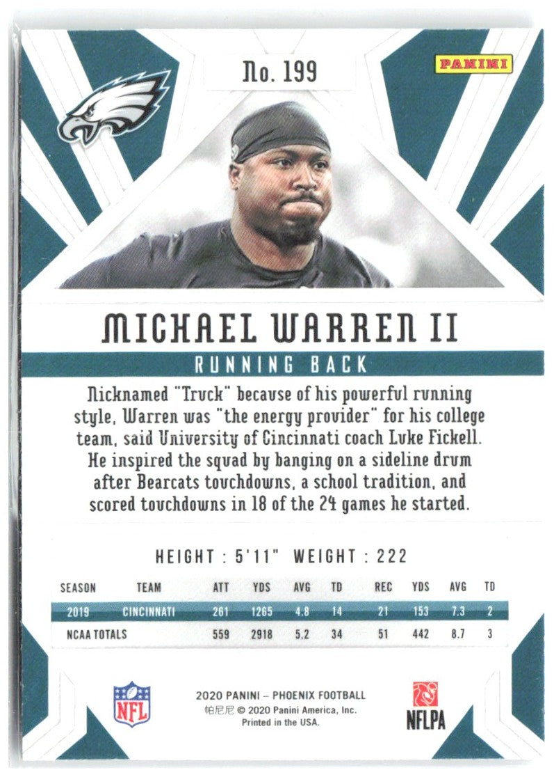 Michael Warren II Panini Phoenix - Fire Burst 199 2020 Philadelphia Eagles
