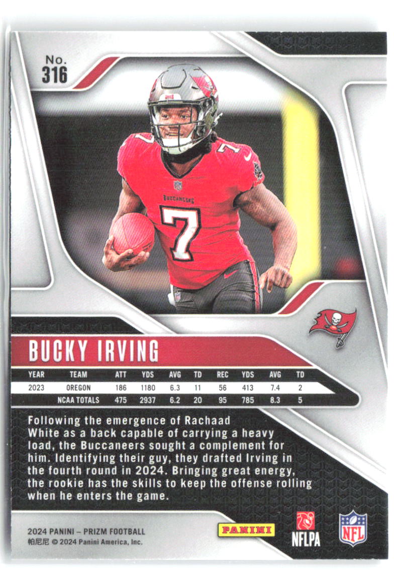 Bucky Irving Panini Prizm 316 2024 Tampa Bay Buccaneers RC