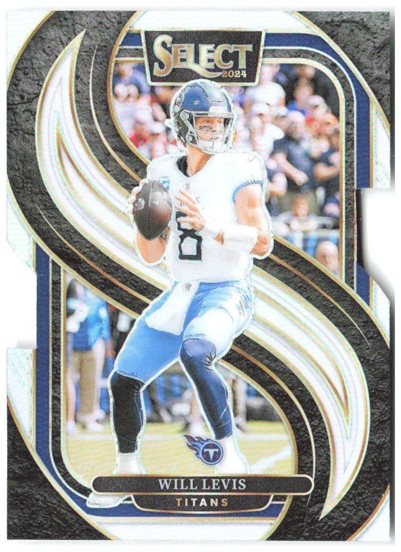 Will Levis Panini Select - Silver Prizm Die Cut 200 2024 Tennessee Titans