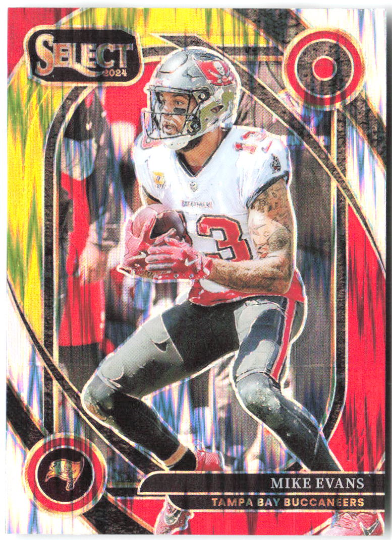 Mike Evans Panini Select Red & Yellow Prizm Shock 283 2024 Tampa Bay Buccaneers