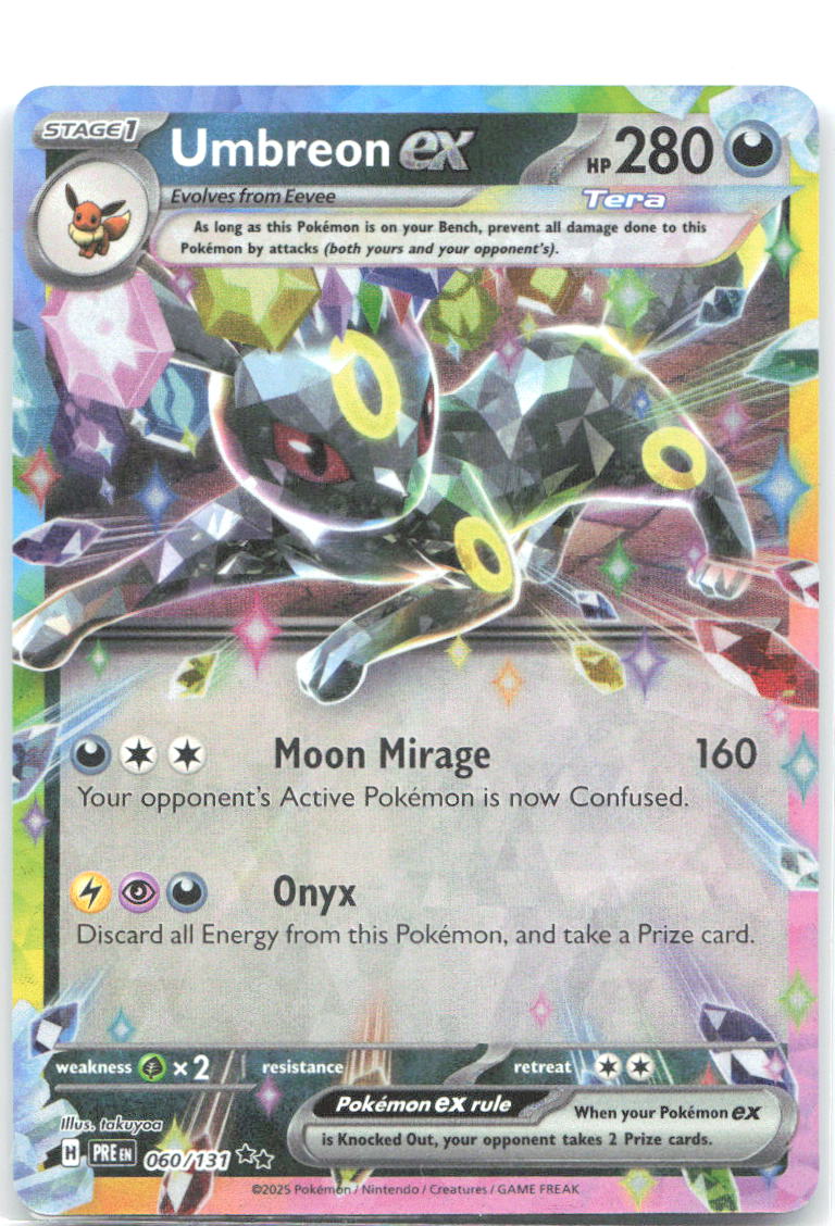Umbreon ex Holo Double Rare SV: Prismatic Evolutions 060/131 NM 5ban Graphics