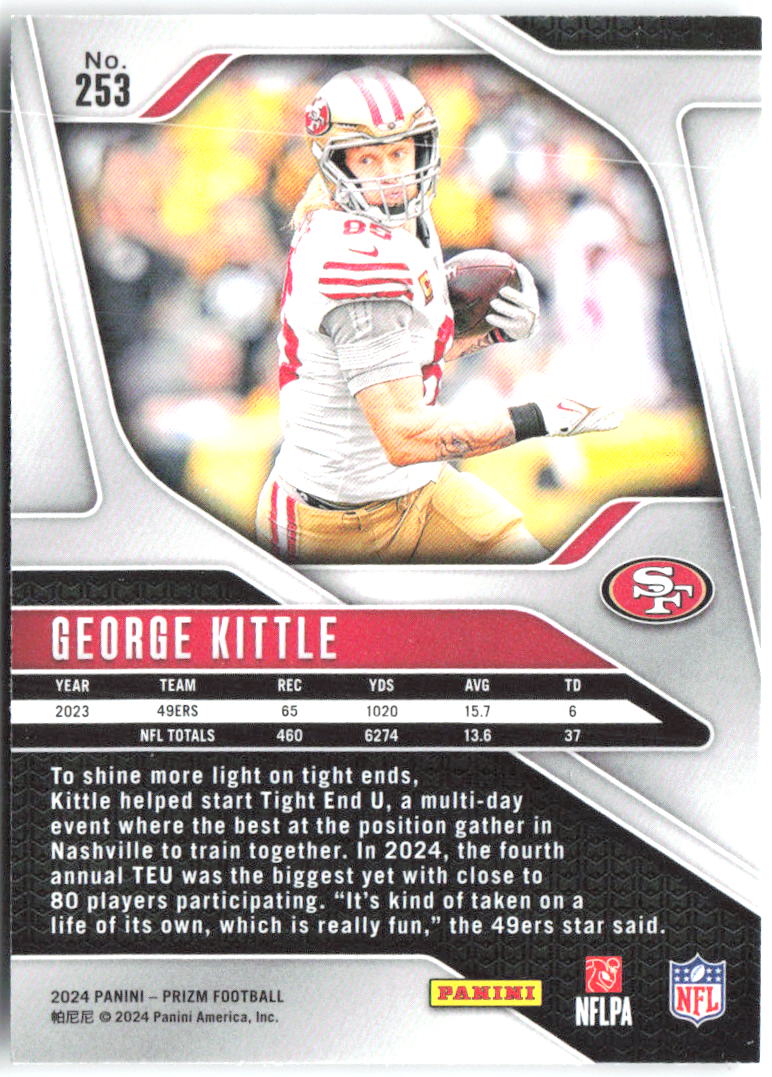 George Kittle Panini Prizm 253 2024 San Francisco 49ers