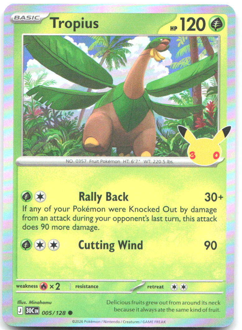 Tropius Holo Common ME 30th Celebration 005/128 NM Minahamu