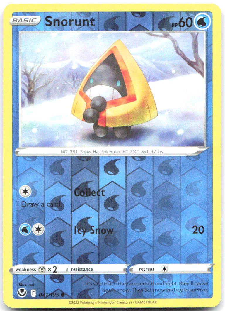 Snorunt Reverse Holo Common SWSH12 Silver Tempest 041/195 NM sui
