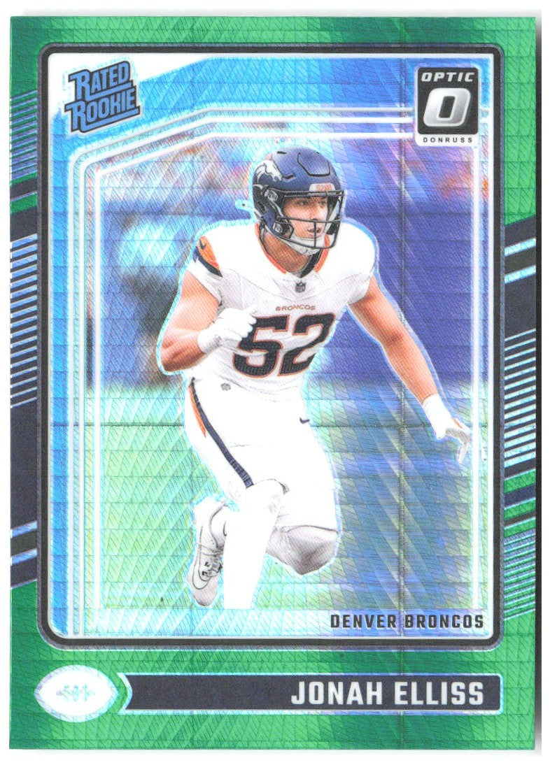Jonah Elliss Donruss Optic - Green Hyper 257 2024 Denver Broncos