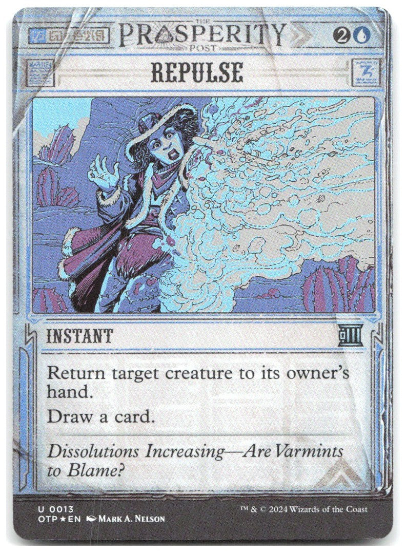 Repulse Foil U Outlaws of Thunder Junction Breaking News 13 NM Mark A. Nelson