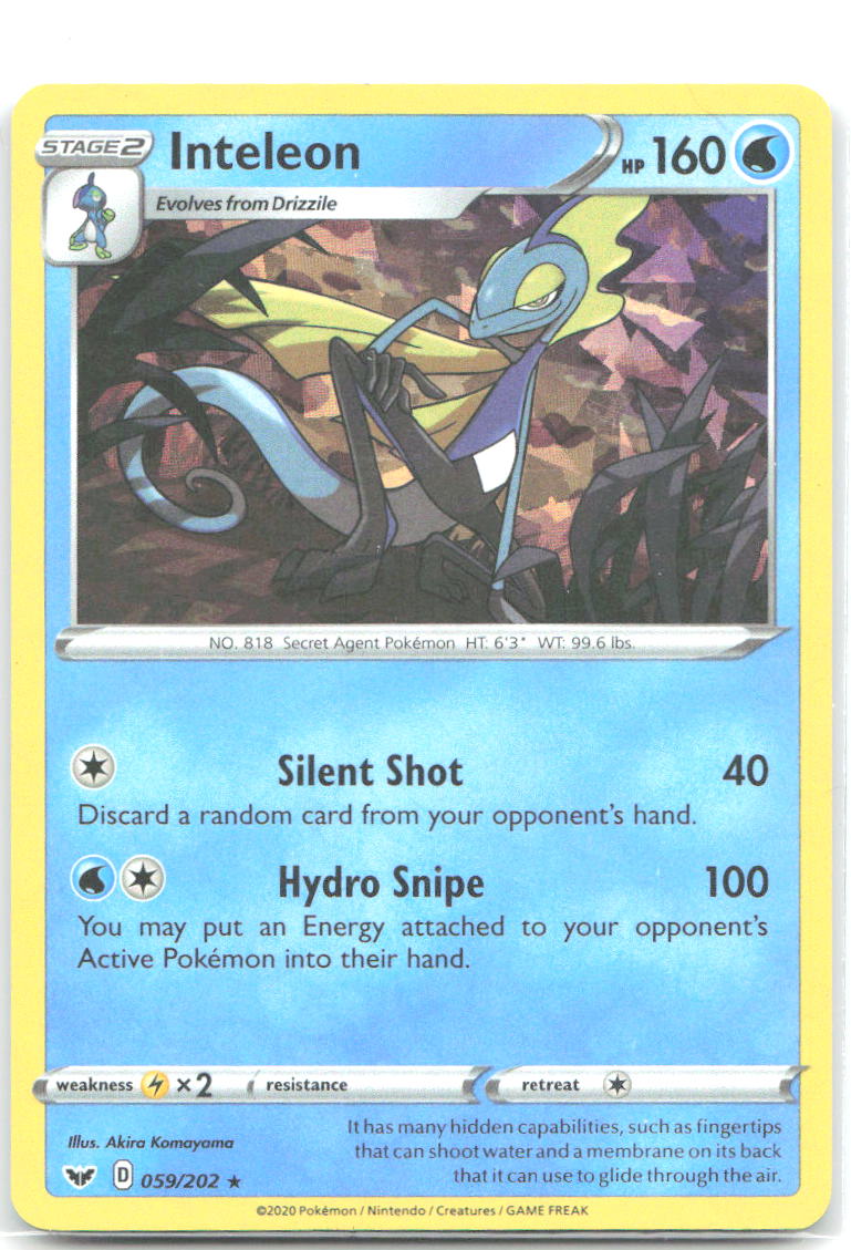 Inteleon Cracked Ice Holo Holo Rare Deck Exclusives 059/202 NM Akira Komayama