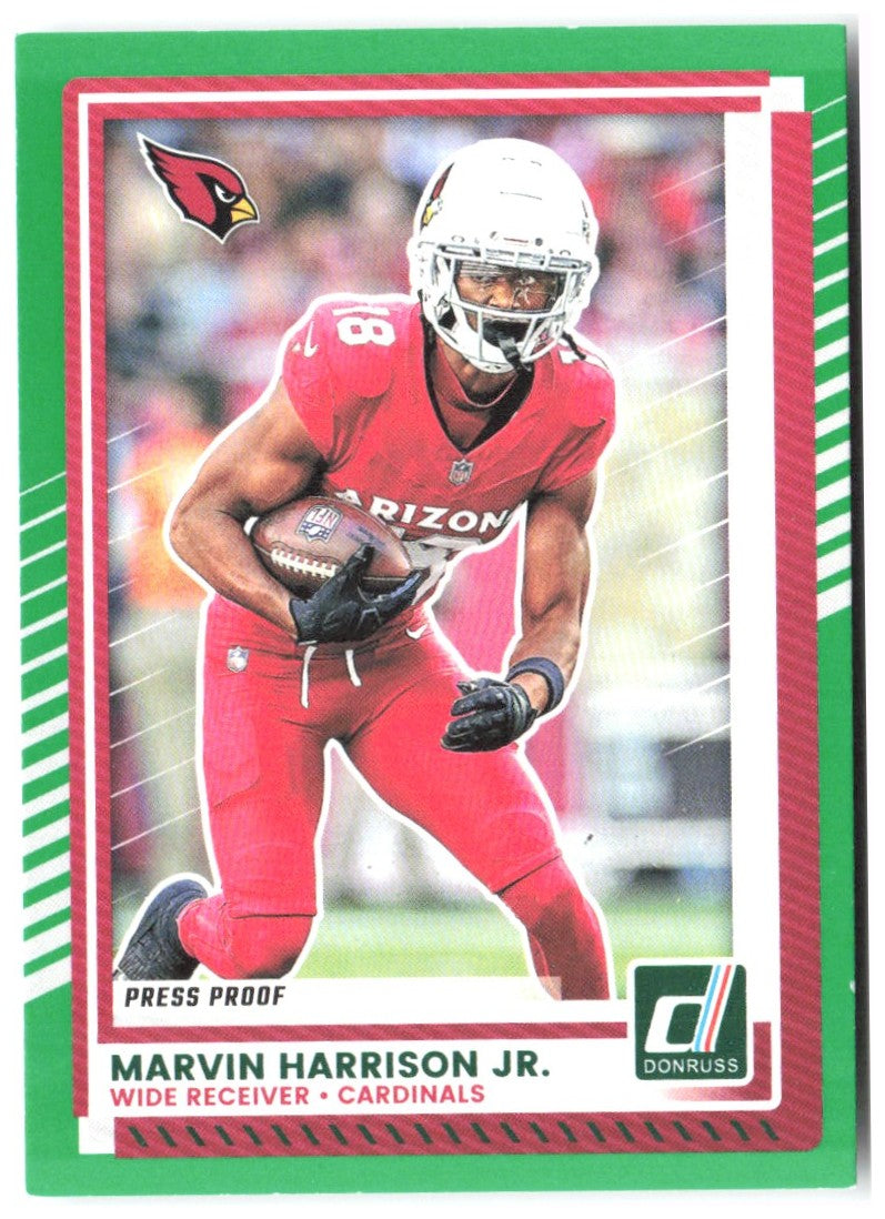 Marvin Harrison Jr. Donruss - Press Proofs Green 286 2025 Arizona Cardinals