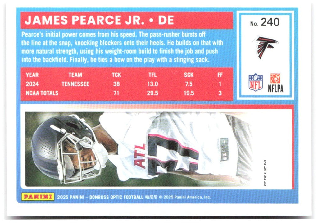 James Pearce Jr. Donruss - Optic Rated Rookies Pink 363 2025 Atlanta Falcons