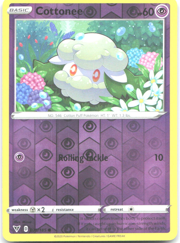 Cottonee Reverse Holo Common SWSH04 Vivid Voltage 075/185 NM Mizue
