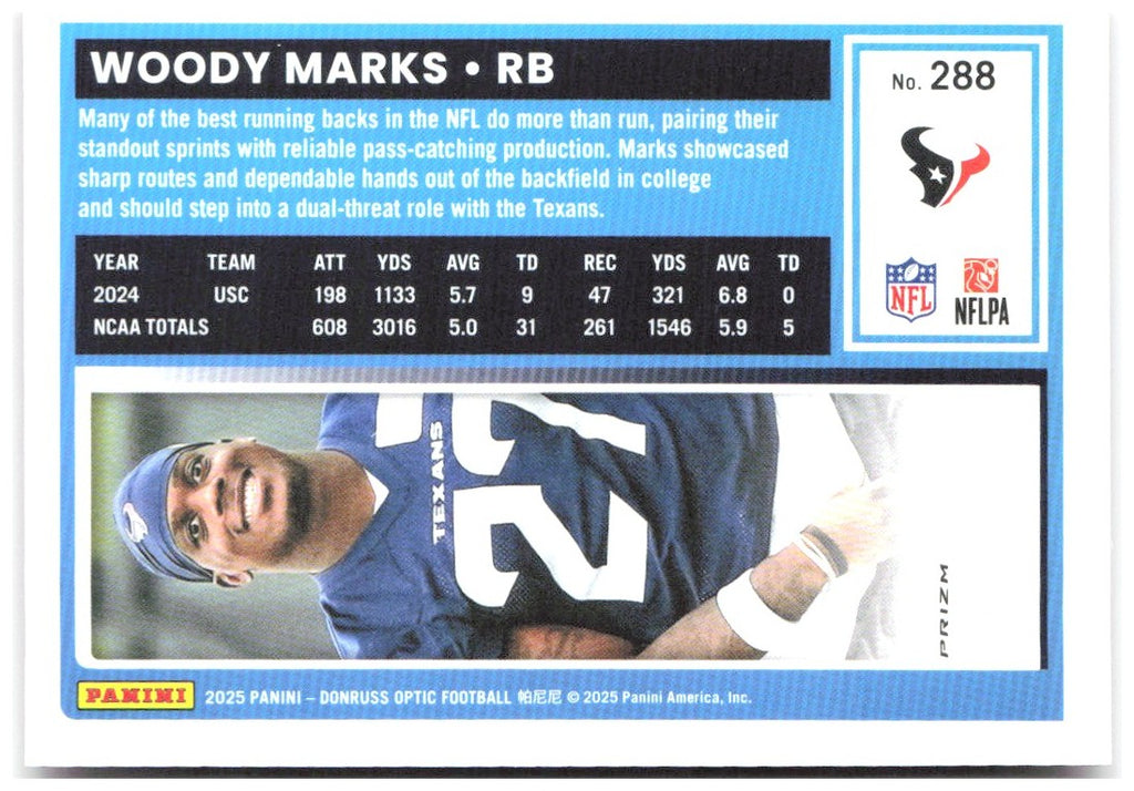 Woody Marks Donruss Optic - Pink 288 2025 Houston Texans