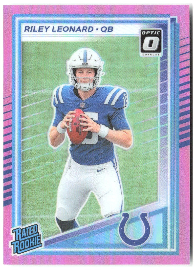 Riley Leonard Donruss - Optic Rated Rookies Pink 341 2025 Indianapolis Colts
