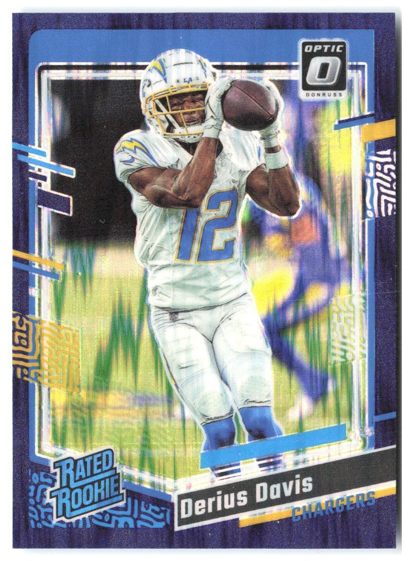 Derius Davis Donruss Optic - Purple Shock 264 2023 Los Angeles Chargers