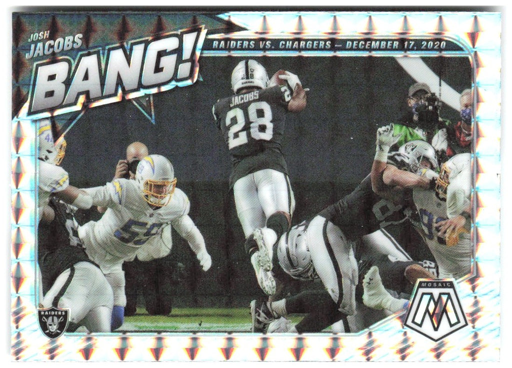 Josh Jacobs Panini Mosaic - Bang! Mosaic B-10 2021 Las Vegas Raiders